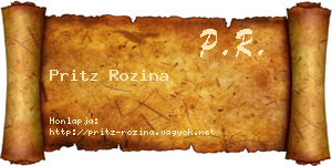 Pritz Rozina névjegykártya